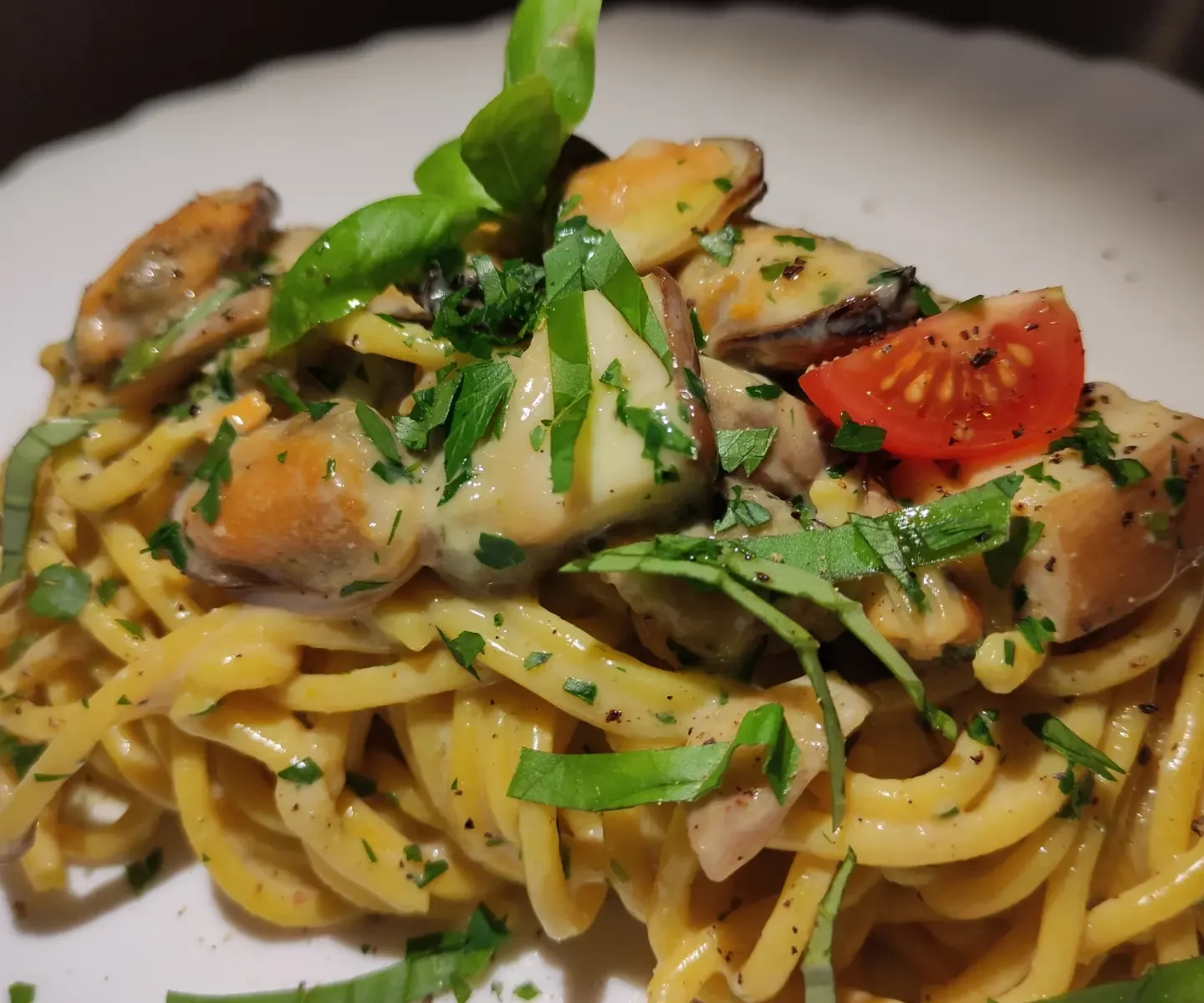 Pasta fresca ai Funghi Porcini e Cozze - hausgemachte Pasta mit Steinpilze und Miesmuscheln